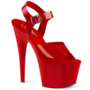 ADORE-708N 7" Sandals (with Jelly-Like Strap) - Red