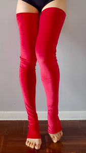 Velvet Legwarmers - Red